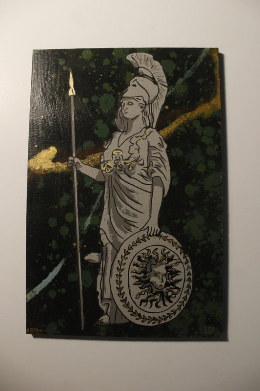 Athena Statue Masonite Painting