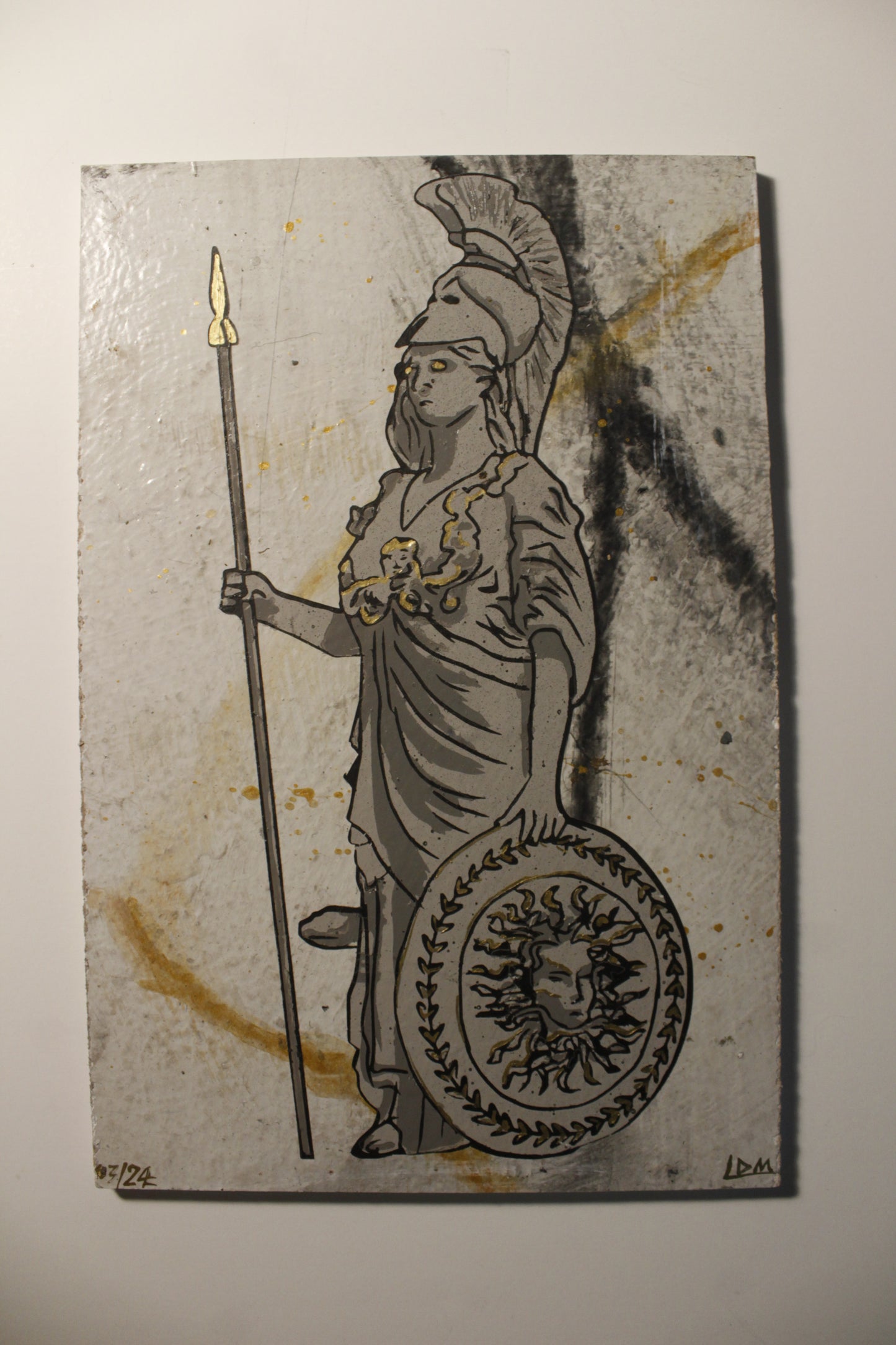 Athena Statue Masonite Painting
