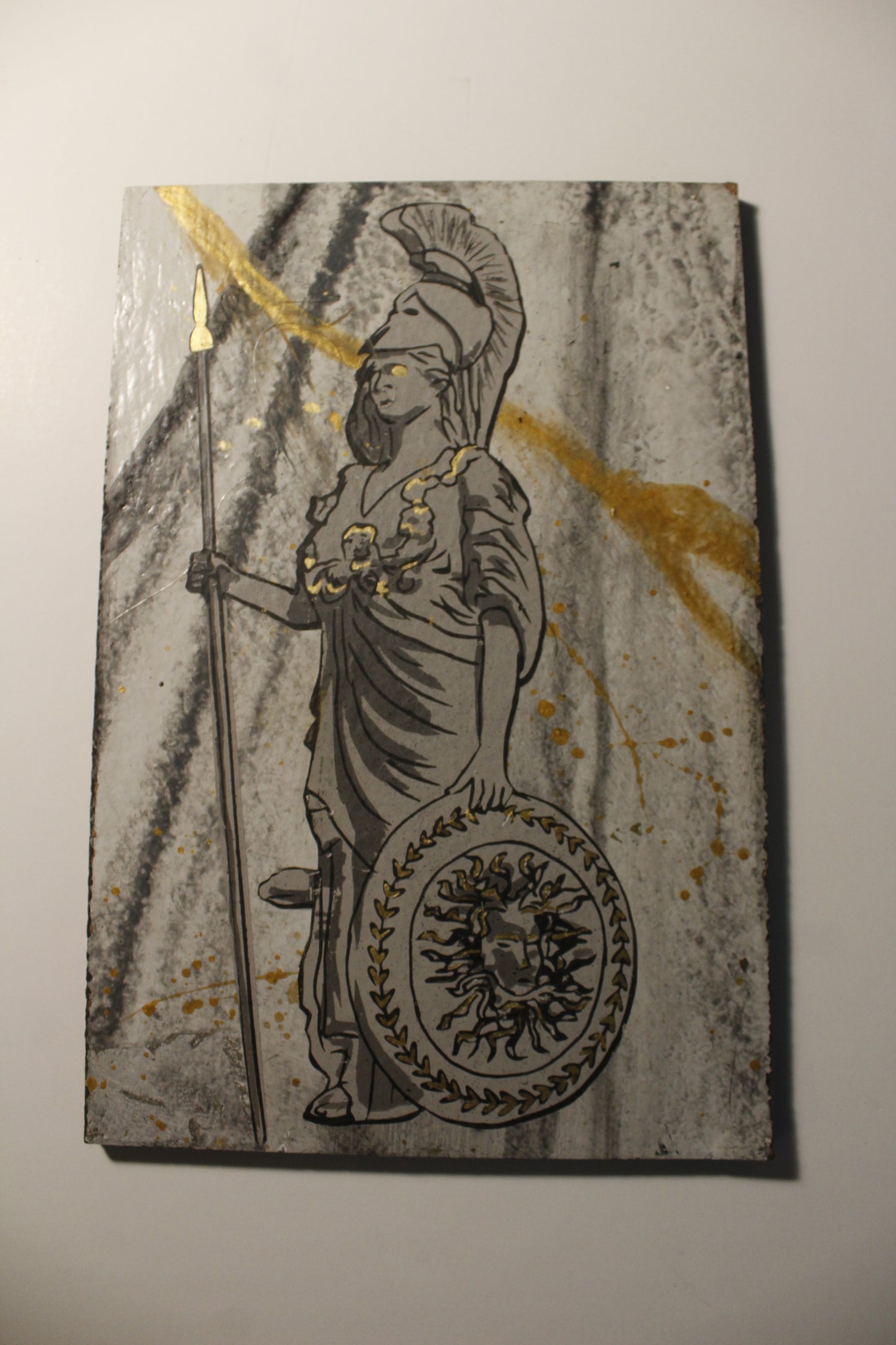 Athena Statue Masonite Painting (Discounted)