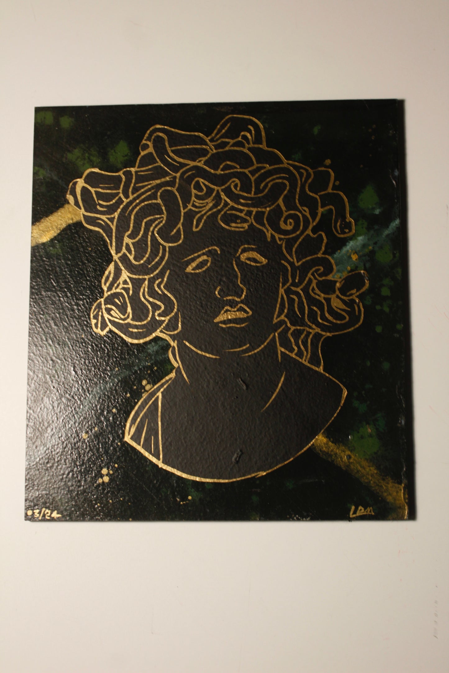Medusa Head Masonite Painting Greek Mythology Artwork