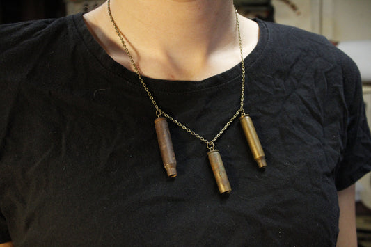 Post Apocalyptic Bullet Shell Necklace Mad Max Inspired Jewelry